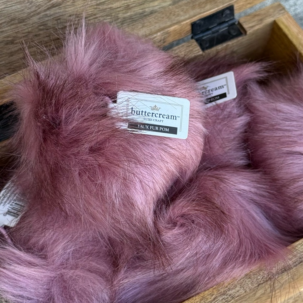 BUTTERCREAM LUXE CRAFT FAUX FUR POM MAUVE (SET OF 5)